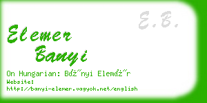 elemer banyi business card